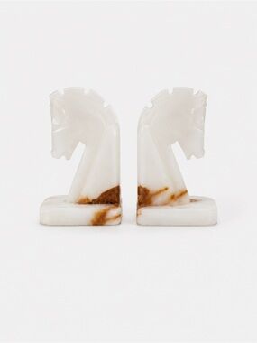 Marble Horse Bookends